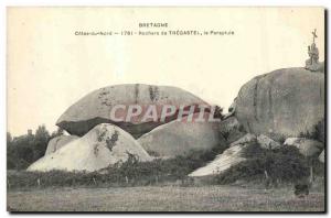 Old Postcard The Rocks Tregastel Paraplule