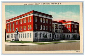 c1940 Exterior View Richland County Court House Columbia South Carolina Postcard