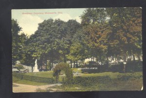 WADSWORTH OHIO WOODLAWN CEMETERY 1910 VINTAGE POSTCARD
