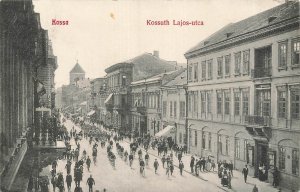 HUNGARY~KASSA KOSSUTH LAJOS UTCA-BICYCLE MILITARY~1904 PHOTO POSTCARD TO AUSTRIA