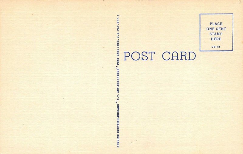 LP50   Wisconsin State Map Linen Postcard   Curteich 