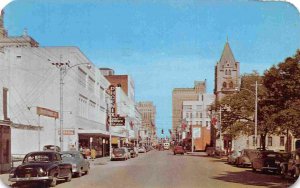 Pearl Street Looking North Cars Beaumont Texas 1952 postcard