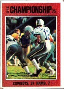 1976 Topps Football Card '75 NFC Championship Cowboys 37 Rams 7 sk4663