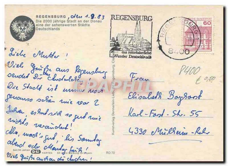 Modern Postcard Regensburg 2000 Die Stadt an der Donau j�hrige eine der wor...