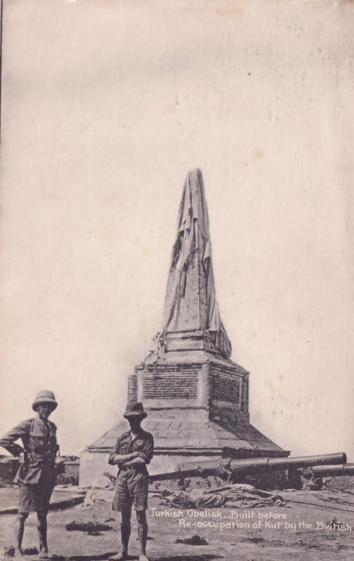 Turkish Obelisk Built Before Reoccupation Of Kut Antique Postcard