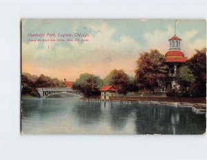 Postcard Humboldt Park, Lagoon, Chicago, Illinois