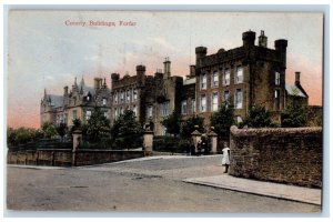 Forfar Angus Scotland Postcard View of County Buildings 1909 Antique Posted