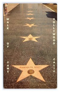 Hollywood California Walk Of Fame Postcard Randolph Scott