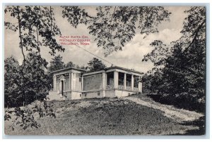 c1950 Alpha Kappa Chi Building View Pathway Stairs Wellesley College MA Postcard