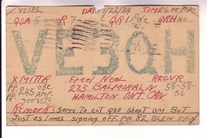 Canadian Postal Stationery George V Brown, Used 1934, New Brunswick, QSL