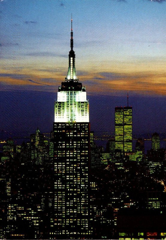 New York City Empire State Building At Night 1997