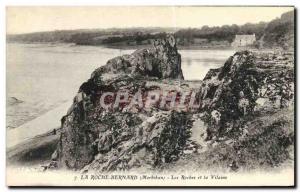 Old Postcard La Roche Bernard Les Rochers and the Vilaine