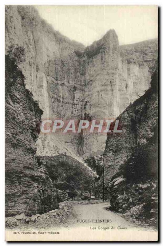 Puget Theniers Old Postcard Gorges Cians