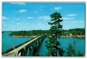Highway No. 7 Crosses Lake Hamilton Bridge Hot Spring National Park AR Postcard