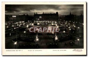 Old Postcard Barcelona Plaza Cataluna