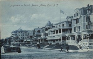 Asbury Park New Jersey NJ Beautiful Homes Second Ave 1907 Used Postcard