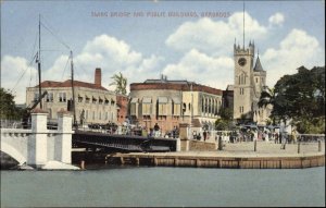 Barbados West Indies Swing Bridge Public Buildings c1910 Vintage Postcard