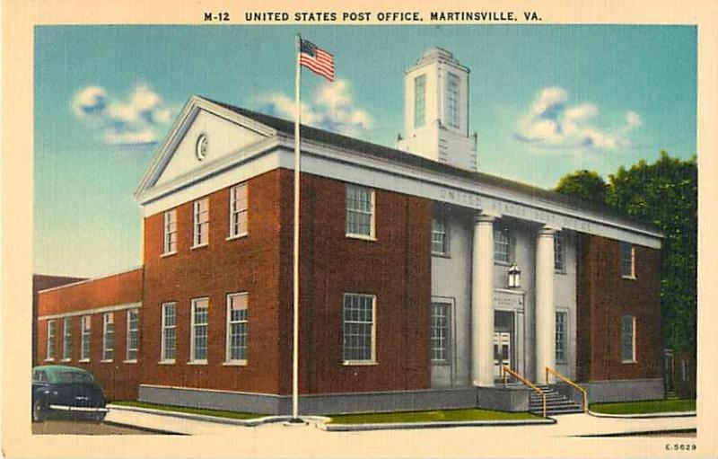 Post Office Martinsville Virginia VA, Linen