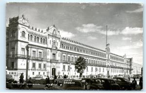 *1950s Palacio Nacional Mexico City Street View Cars Vintage Photo Postcard C81