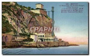 Old Postcard Menton Red Rocks restaurant