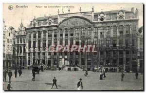 Old Postcard Brussels Malson Of Corporations