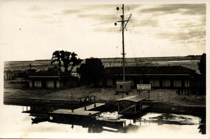 egypt, GARE DE BALLAH, Panorama with Dock (1950s) RPPC