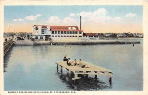 E41/ St Petersburg Florida Fl Postcard c1910 Bathing Beach and Bath House Swim