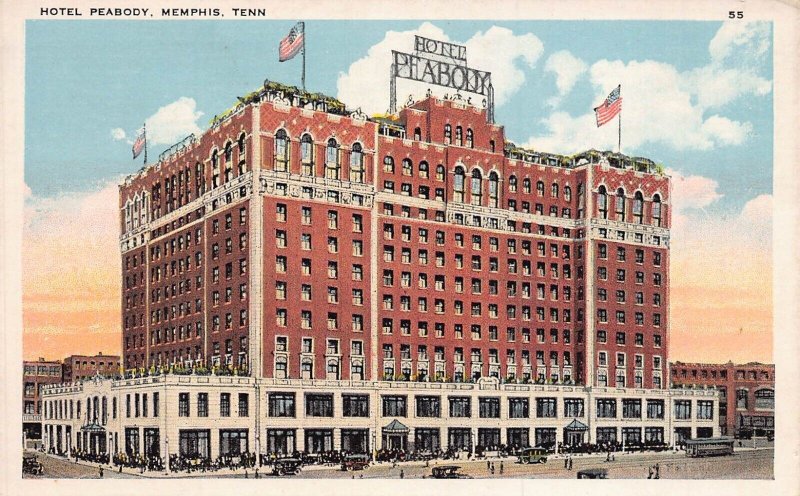 MEMPHIS TENNESSEE TN~HOTEL PEABODY~1920s POSTCARD