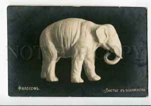 3083363 FUNNY Happy ELEPHANT Figure Philosopher Vintage PHOTO