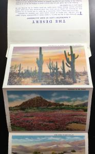 Unused Linen Souvenir Folder w/9 Double sided pics New Mexico LB