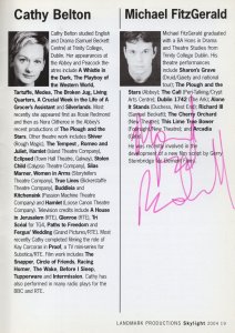 Skylight David Hare Michael Fitzgerald Irish Hand Signed Theatre Programme