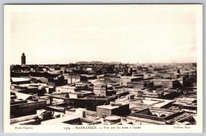 View Over the Rooftops at Dawn Marrakesh Morocco UNP WB Postkard K7