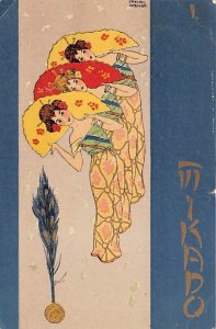 Artist Signed Raphael Kirchner Mikado Artist Signed 1902 light crease left to...