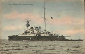 French Naval Battleship Ship Le Henri IV c1915 Postcard