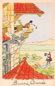 French New Year Greetings Snow White in Castle Walt Disney Postcard AA74436