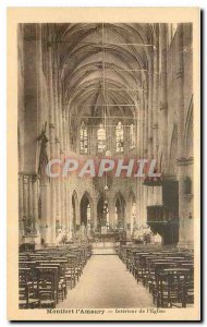 Old Postcard Montfort l'Amaury Interior of the Church