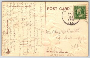 A Really Jolly Christmas~Gnomes Slide Downhill~Windmill At Night~Gold~Emb~1912