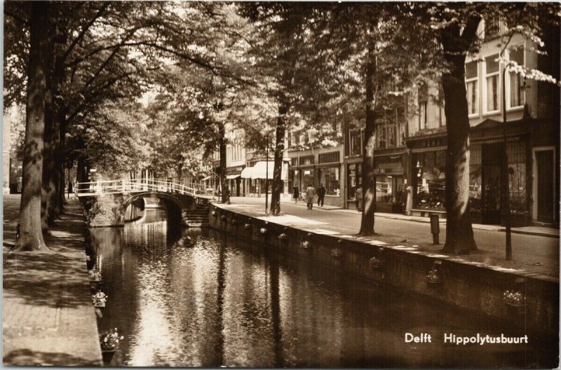 Delft Hippolytusbuurt Holland Unused Agatz RPPC Postcard H7