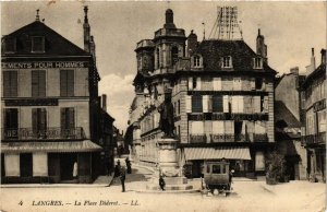 CPA LANGRES - La Place Diderot (368195)