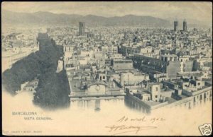 spain, BARCELONA, Vista General (1902)