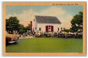 1954 An Auction Scene On Cape Cod East Brewster Massachusetts MA Postcard