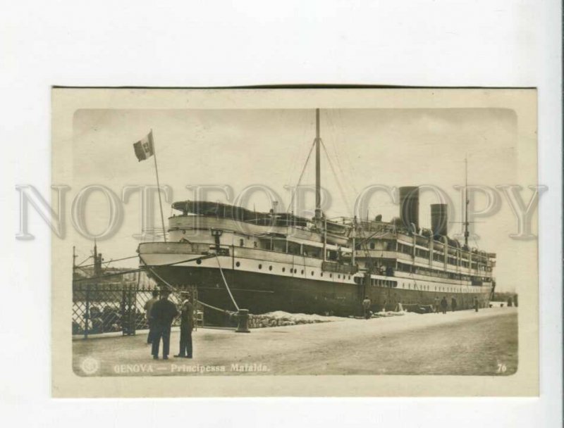 3173211 ITALY GENOVA ship Pricipessa Mafalda Vintage photo PC