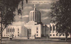 Vintage Postcard State Capitol Building Statue Salem Oregon Structure O.R.