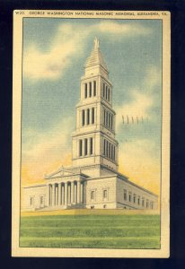 Alexandria, Virginia/VA Postcard, George Washington Masonic Memorial