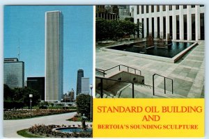 CHICAGO, IL ~ Standard Oil Building BERTOIA'S SOUNDING SCULPTURE 4x6 Postcard