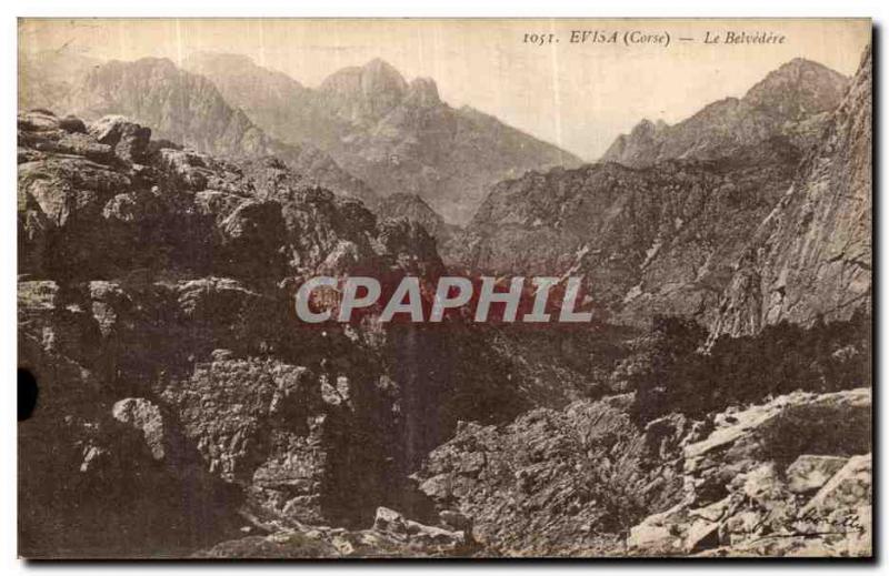 Old Postcard The Belvedere Corsica Evisa