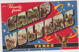 LP53  LARGE letter, Camp Wolters, Texas, TX, postcard, 