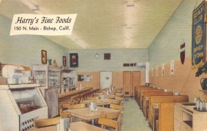 Bishop California Harry's Fine Food Dining Room Vintage Postcard AA63683