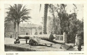 PC CPA IRAQ, BAGDAD, A FINE OLD BRONZE GUN, VINTAGE POSTCARD (b16186)