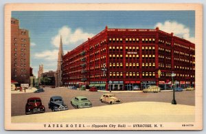 Yates Hotel Syracuse New York NY Broadway And Street Building Landmark Postcard